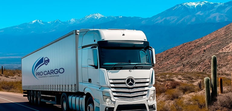 Camión de Pro Cargo recorriendo las zona del norte de Argentina