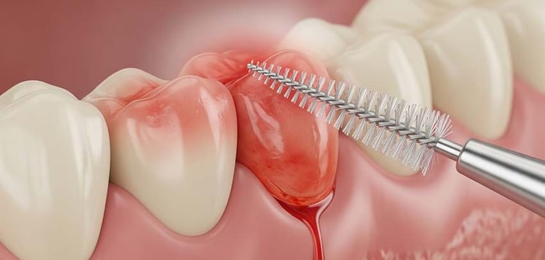 Sangrado de las encías debido a los cepillos interdentales hygiene-precision.com