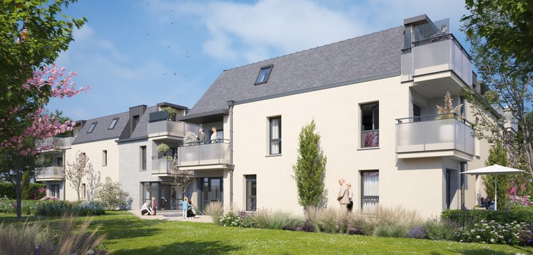 Résidence Orée avec appartements modernes et balcons, dans un environnement calme et verdoyant près