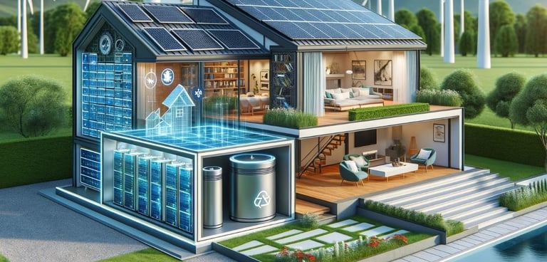 a house with a solar powered water heater
