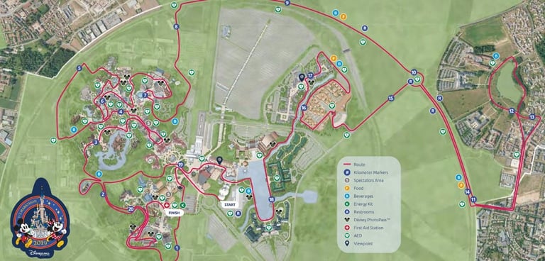 2019 runDisney Disneyland Paris Half Marathon Weekend Half Marathon Course Map