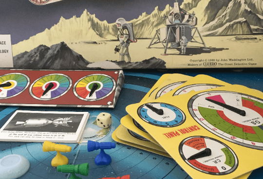 vintage blast off board game parts