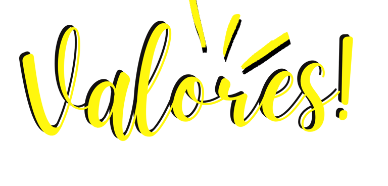 texto preto e amarelo com a palavra valores