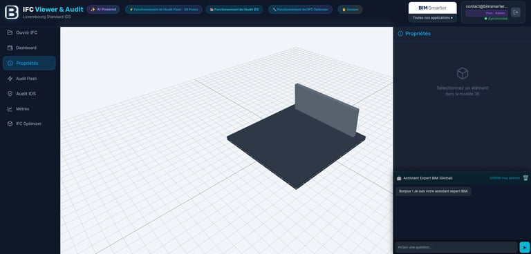 application IFC viewer et audit flash IA pour le BIM au luxembourg
