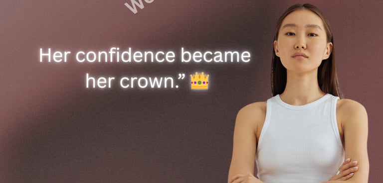 "A confident women walking forward - symbol of belief."