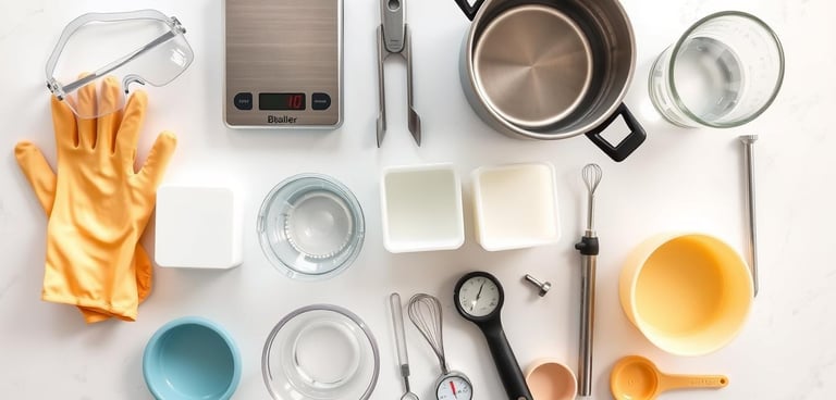various soapmaking equipment 