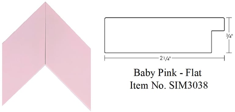 Baby Pink - Flat Wooden Picture Frame Item No. SIM3038