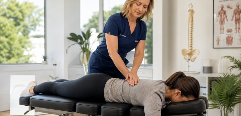 Chiropractor performing a personalized spinal adjustment treatment for a patient in Scarborough
