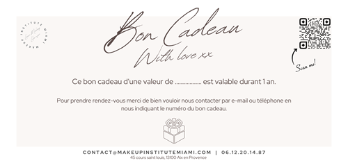 Un bon cadeau pour un cours d'auto maquillage