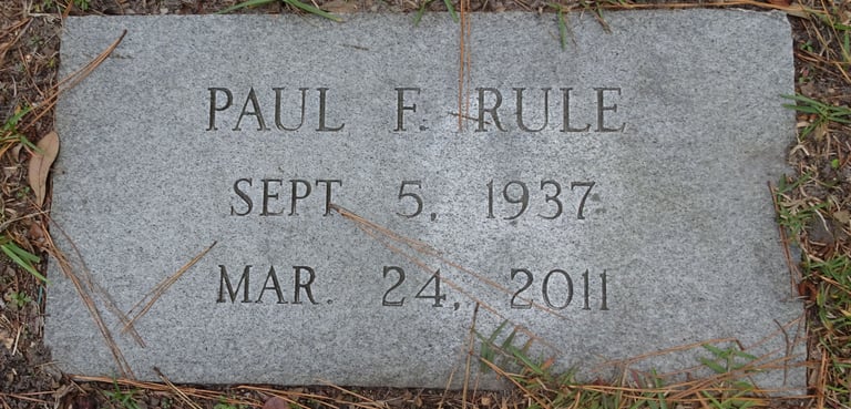 Paul Frederick Rule's Gravestone