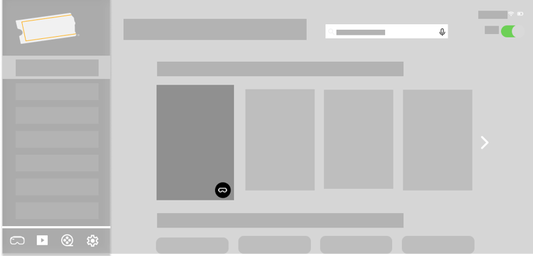 grey scaled UI wireframe with movie-related icons
