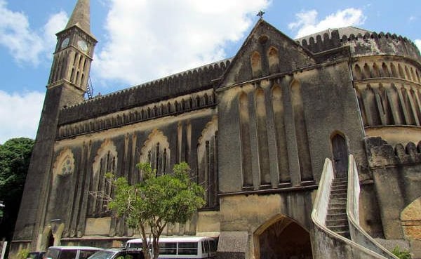 Historic Roman Catholic church in Stone Town Zanzibar, a landmark with unique architecture and cultural heritage in the heart
