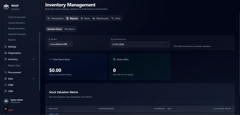 Wasp ERP Inventory Module