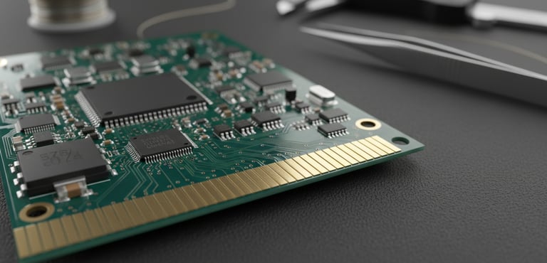 Gold finger PCB for memory and card edge