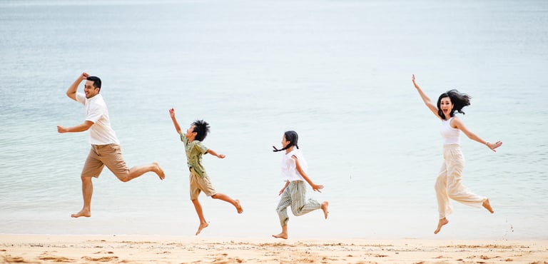 children playing during family photography session at Westin Nusa Dua beach Bali
