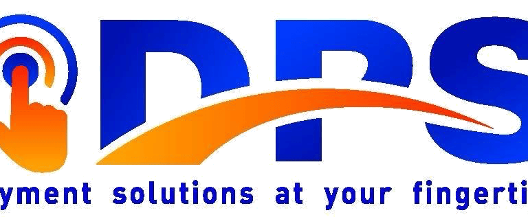 DPS logo featuring a finger icon with the tagline payment solutions at your fingertips.