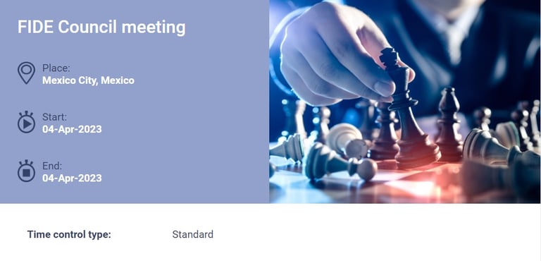 FIDE Council meeting April 2023 in Mexico