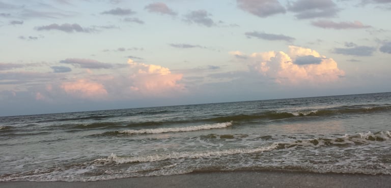 late afternoon on the beach