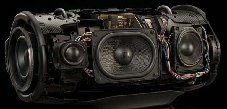 Composants audio internes et architecture de l'enceinte JBL Xtreme 5