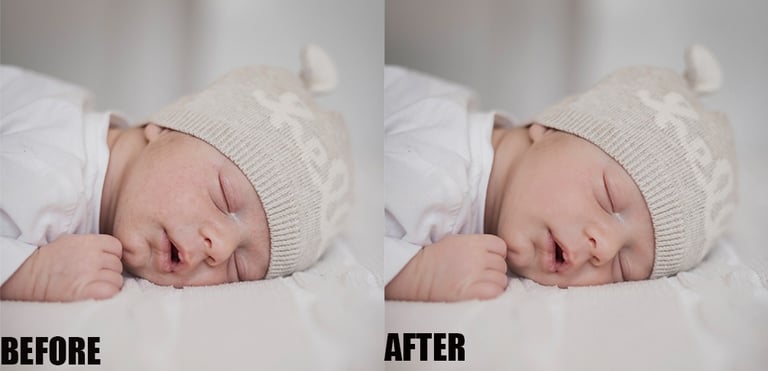 skin retouching before and after