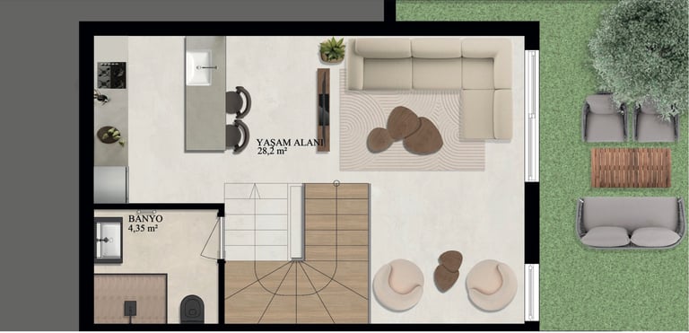 Villa Tip 3 - Bodrum Kat Planı