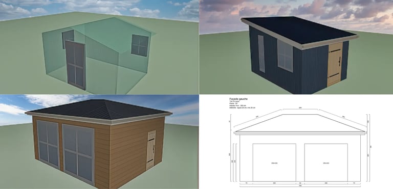 modèle 3d abri de jardin et serre de jardin