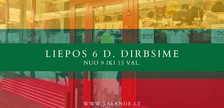 vaikisku rubu parduotuve lalande.lt liepos 6 d. dirbs prekybos miestelyje urmas