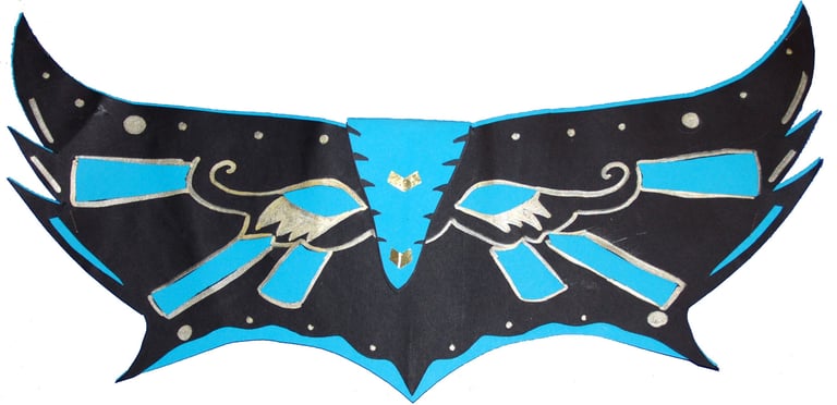 paper mask in the shape of bird wings