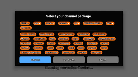 select channel package for catchon tv app