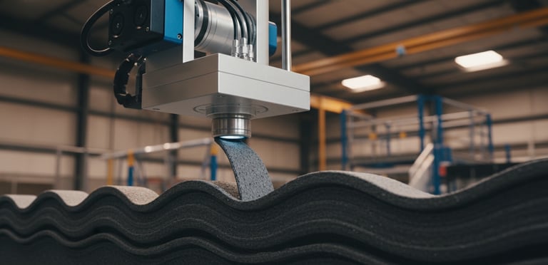 Robô fabricando materiais de estrutura para casa