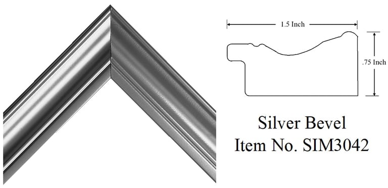 Silver Bevel Picture Frame Item No. SIM3042
