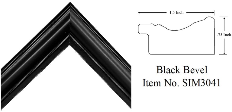 Black Bevel Picture Frame Item No. SIM3041