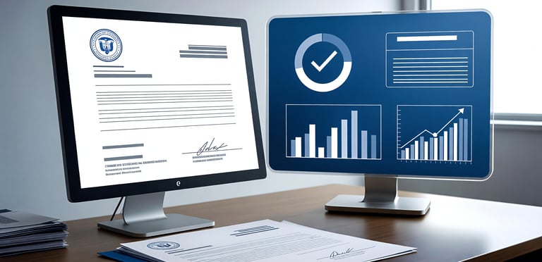 dos pantallas mostrando la renovación del registro de cámara de comercio