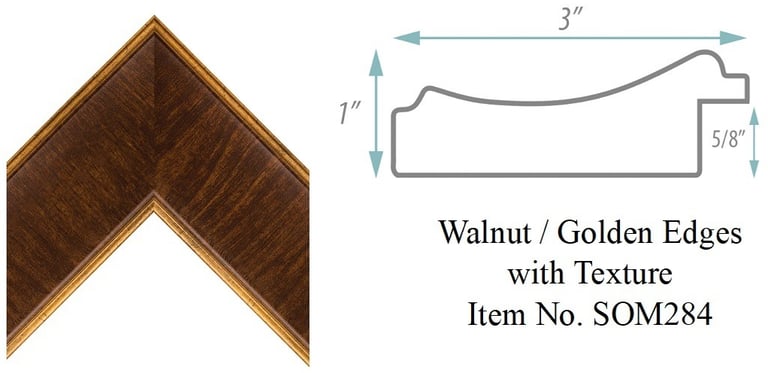 Walnut / Golden Edges with Texture Picture Frame Item No. SOM284
