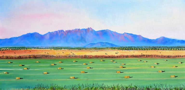 Hay Bales by New Mexico Artist John Dick-Peddie