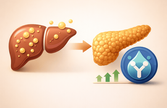 Imagem (Nutro AI): Redução de gordura ectópica (fígado/pâncreas) é um mecanismo plausível para melho