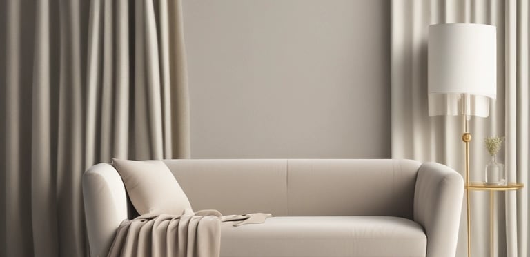 A collection of sewing and crafting items displayed on a pink lace fabric. The focal point is a teacup and saucer with a floral pattern, adorned with a yellow measuring tape. Nearby, there are glass jars containing spools of thread and sewing notions. A small pin cushion is placed in a vintage teacup, and a selection of colorful buttons is packaged to the right. Scissors in a holder and a decorative heart-shaped tag are also present.