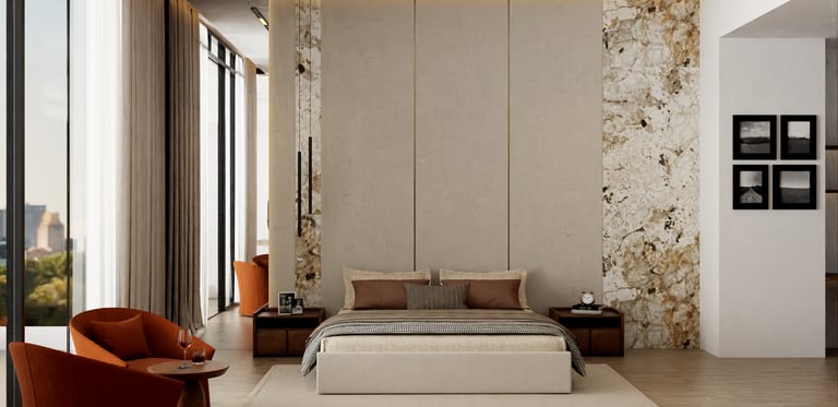 Contemporary luxury bedroom interior Dubai