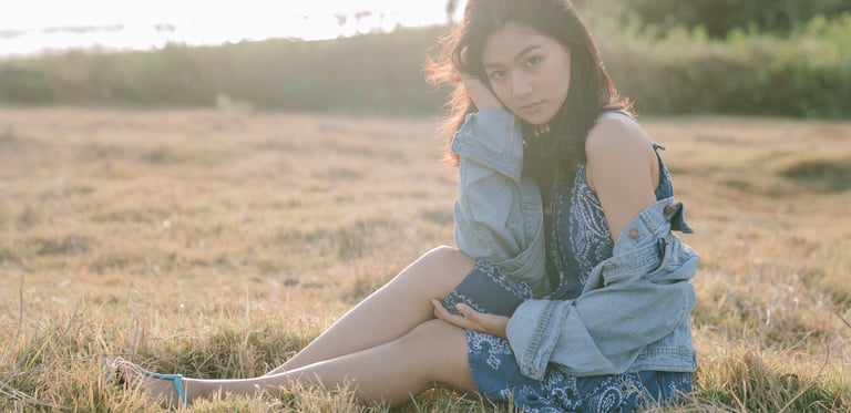 Artistic lifestyle portrait in natural light at Pantai Nyanyi Tabanan Bali