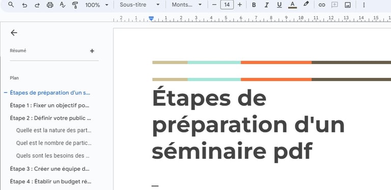 liste des tâches organisation séminaire