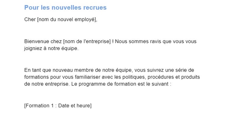 Modèle de mail de convocation à une formation obligatoire