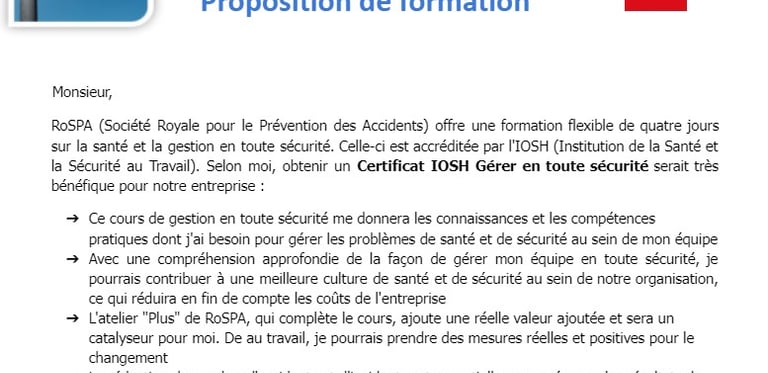 Modèle de lettre de demande de formation à son employeur