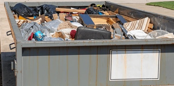 junk in a dumpster