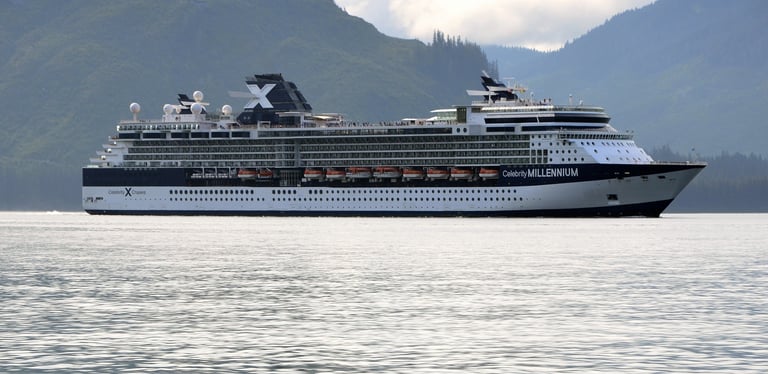 Argh...She be a bonnie ship in Icy Strait Point, Alaska