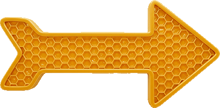 A beeswax Honeycomb style arrow pointing to the right