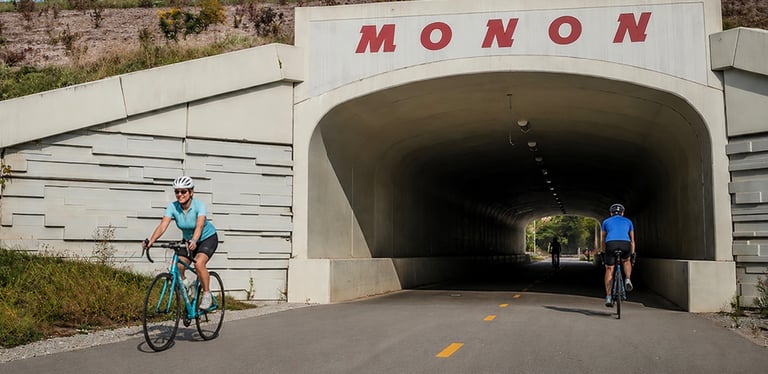 Cyclists riding on the Monon Trail