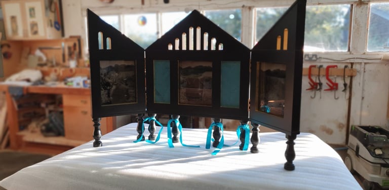 Finished triptych art project for Byrga Geniht