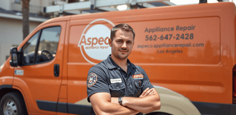 Aspeco appliance repair technician cargo van Los Angeles California
