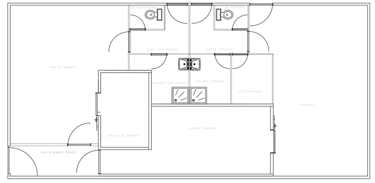 Plano de planta de matadero de explotación avícola