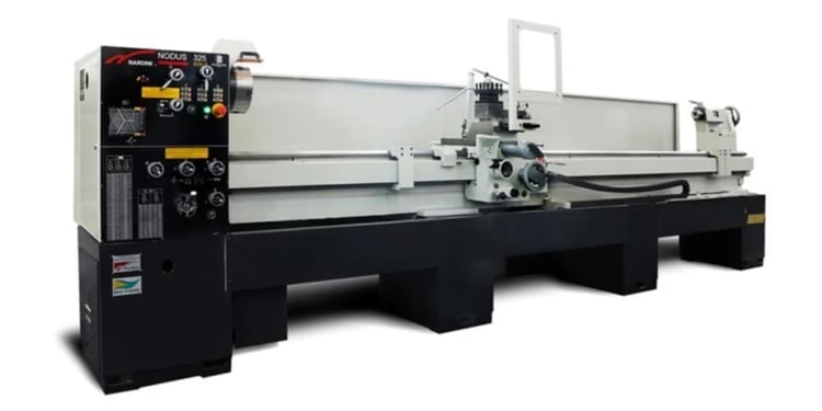 Industrial Nardini Nodus 325 conventional engine lathe machine for precision metalworking.